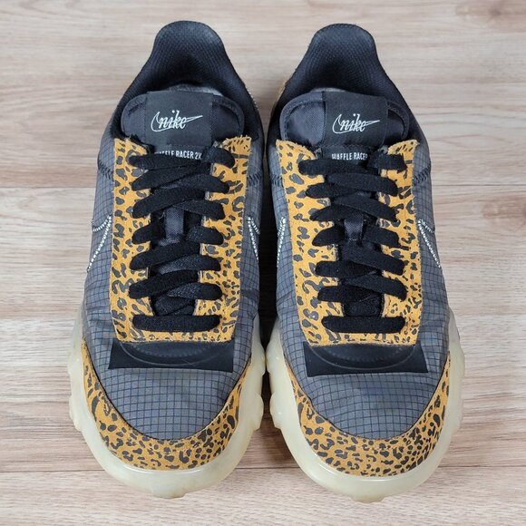 Nike Waffle Racer 2X Shoes Womens Size 8.5 Black Leopard Athletic DC9208-001 - Picture 3 of 10